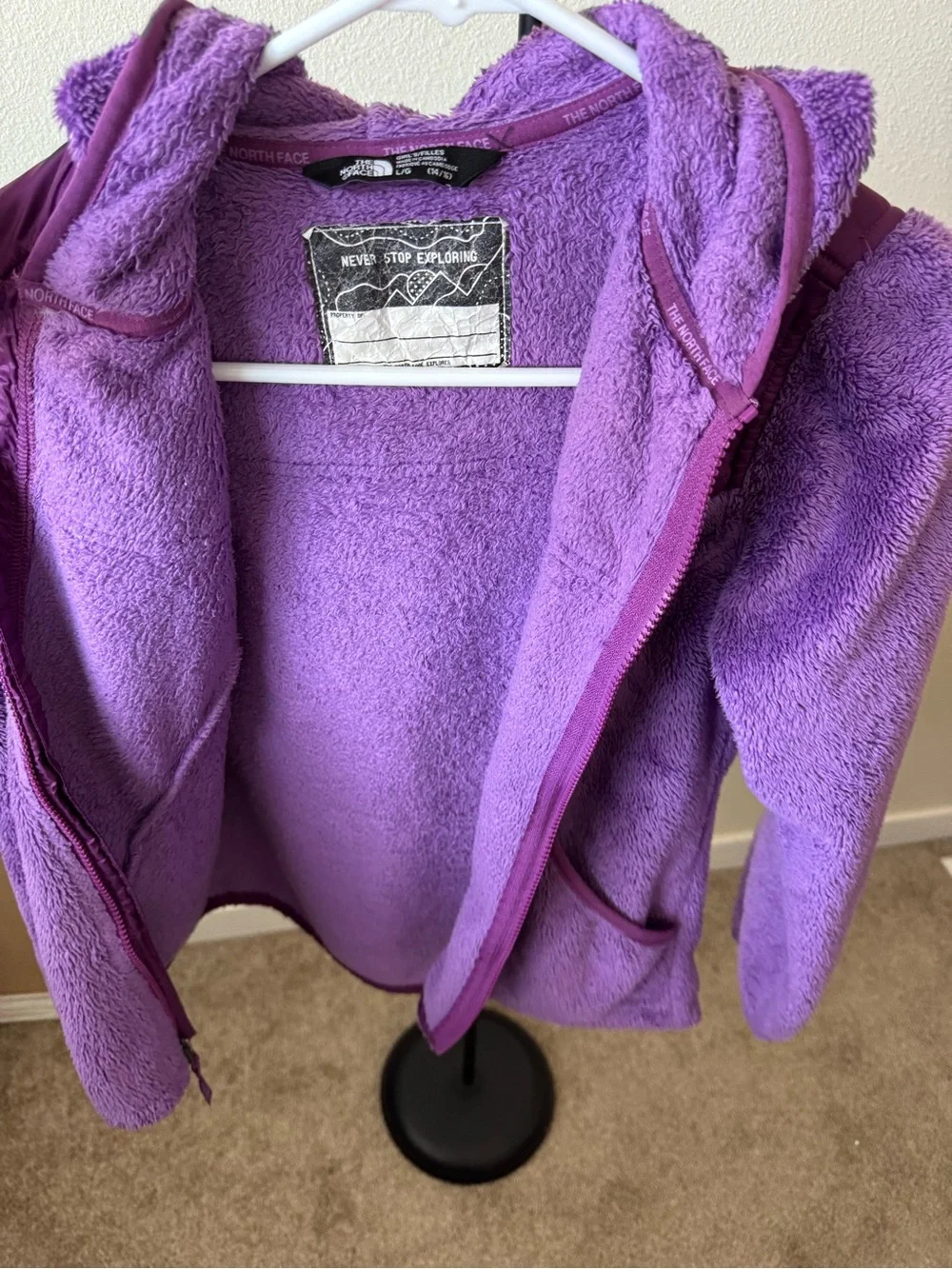 The North Face Girls’ Purple Plush Fleece Zip-Up Jacket